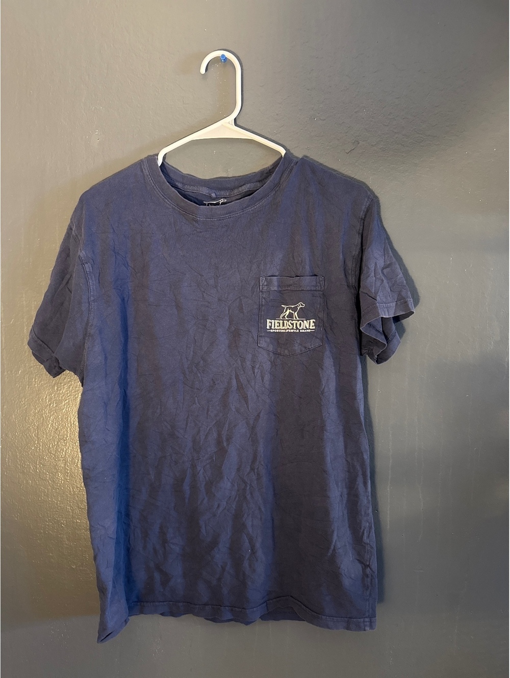 Fieldstone Sporting Lifestyle Brand Navy Blue Cotton T-Shirt Medium